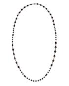Black Spinel & Pave Diamond Beaded Rope Necklace