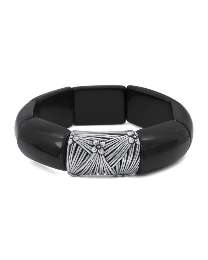 Black Agate Beaded Bracelet