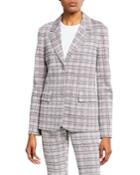 Plaid Jersey Fitted Jacket