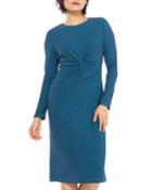 Knot-front Long-sleeve Space-dye Jersey