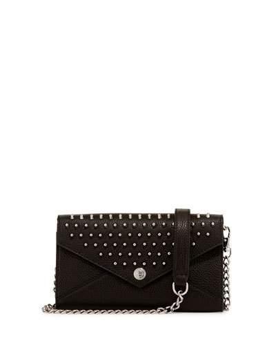 Smith Studded Crossbody Wallet, Black