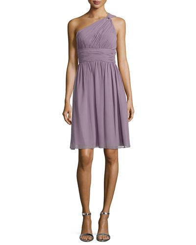 One-shoulder Ruched Cocktail Dress