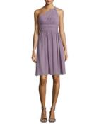 One-shoulder Ruched Cocktail Dress
