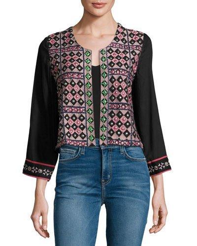 Moroccan Dreams Cropped Jacket, Black