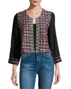 Moroccan Dreams Cropped Jacket, Black