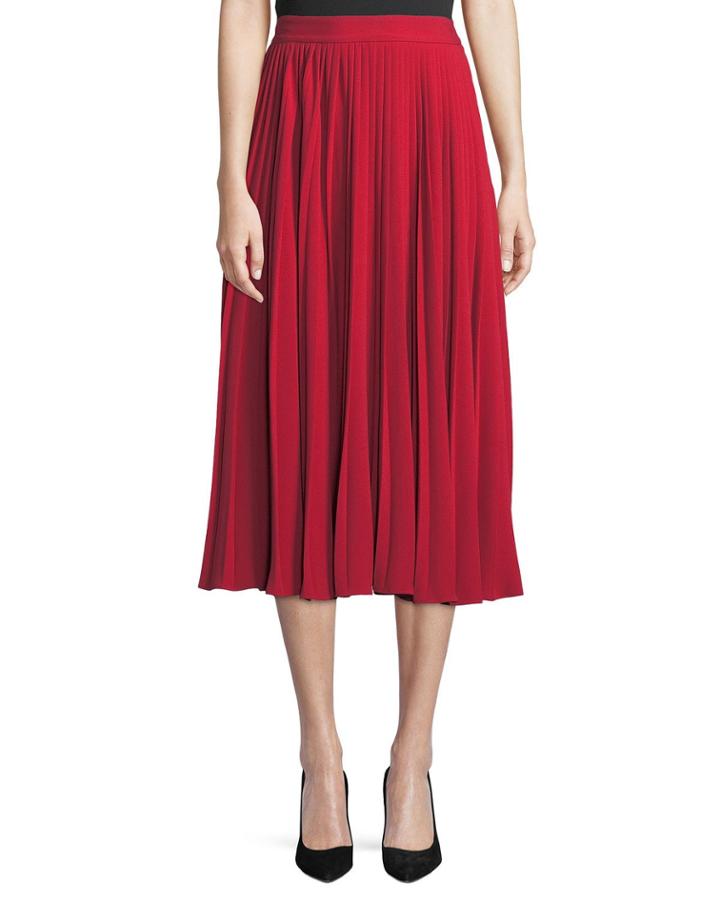 Chrstal A-line Pleated Crepe