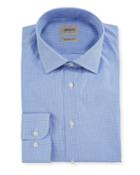 Mini-check Cotton Shirt, Blue/white