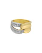 18k White & Yellow Gold Diamond Interlock Ring,