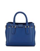 Esme Small Leather Tote Bag, Navy