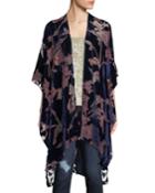 Cosmic Floral Velvet Duster Ruana