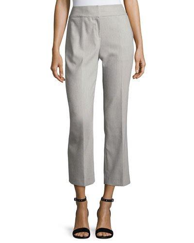 Piqu&eacute; Melange Straight-leg Pants