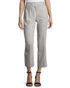 Piqu&eacute; Melange Straight-leg Pants