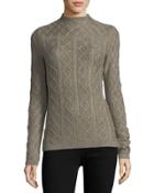 Cable-knit Funnel-neck