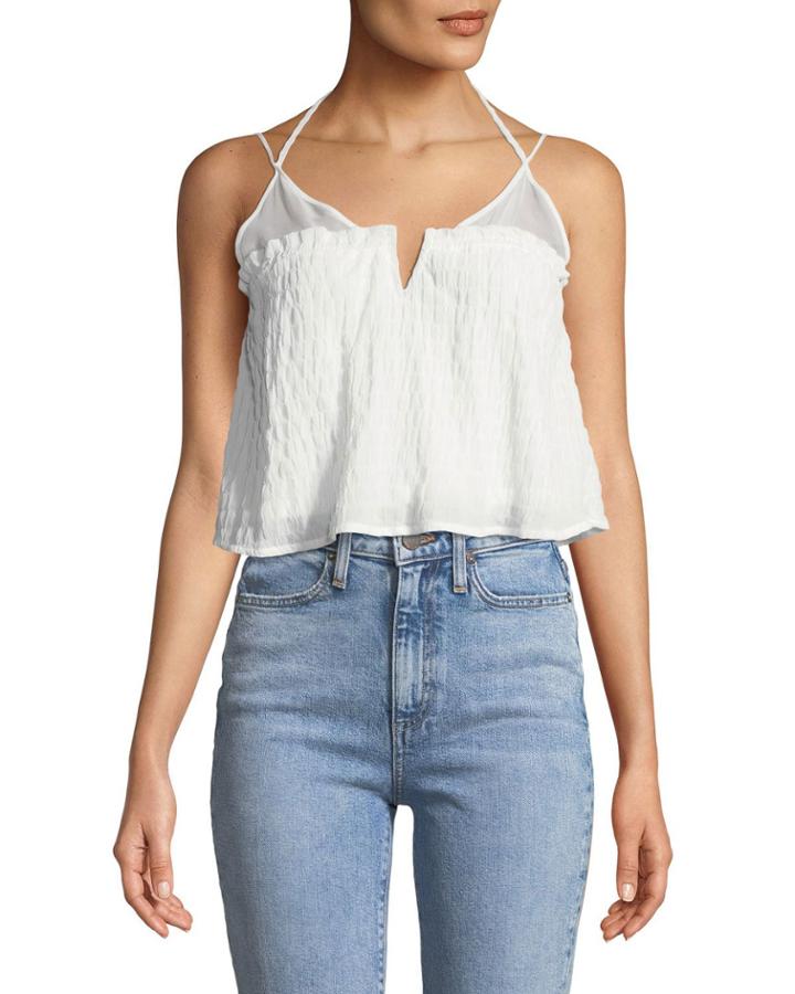 Lucie Smocked Crop Cami Top