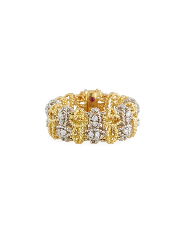 18k Barocco Small Two-tone Diamond Ring,