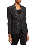 Confettin Sequin Jacket With Duchess Satin