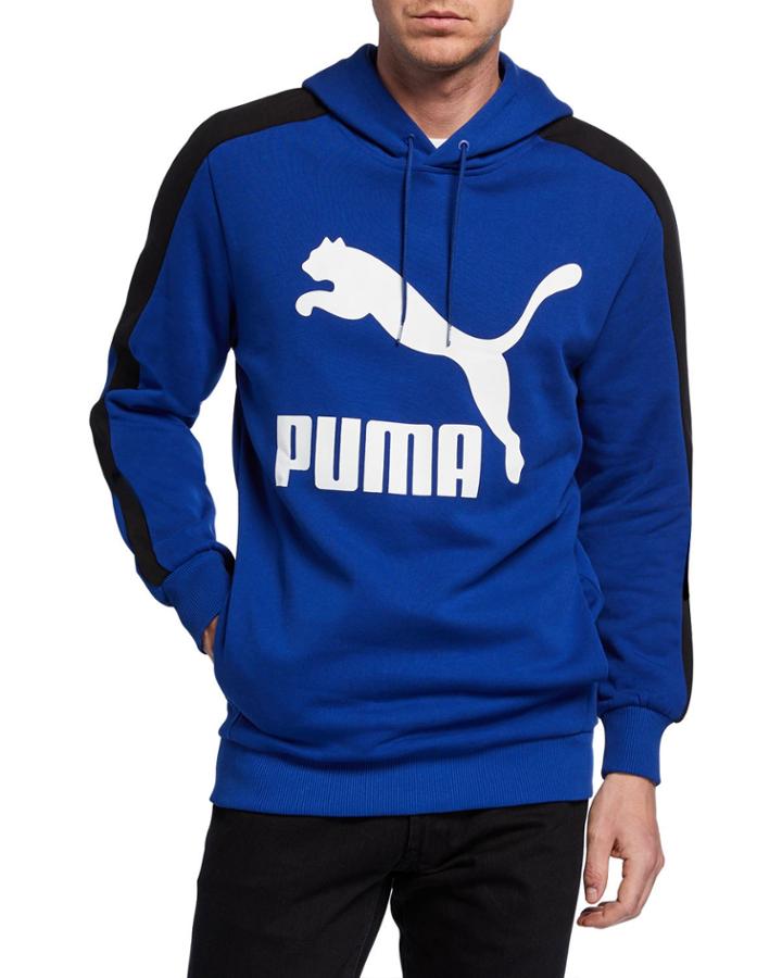 Men's Classic T7 Logo Pullover Hoodie, Blue
