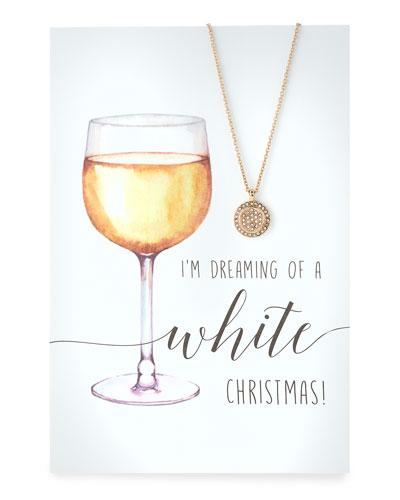 Pav&eacute; Disc Necklace With Christmas Card