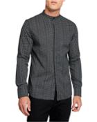 Men's Allover Logo-print Mandarin-collar