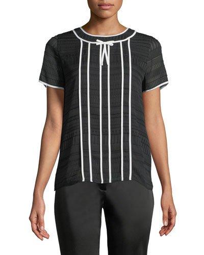Piano Burnout Short-sleeve Blouse