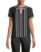 Piano Burnout Short-sleeve Blouse