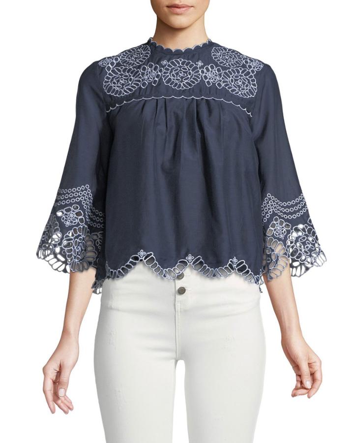 Louisa Eyelet-embroidered Blouse