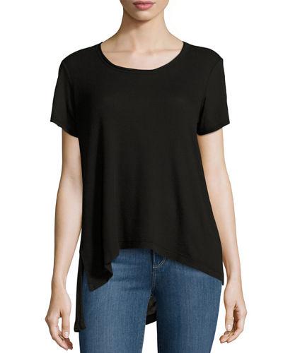 Short-sleeve Asymmetric Slouchy Jersey Tee