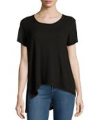 Short-sleeve Asymmetric Slouchy Jersey Tee