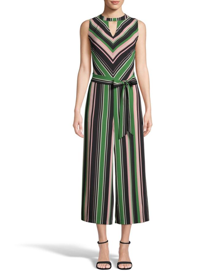 Cropped Belted Jumpsuit