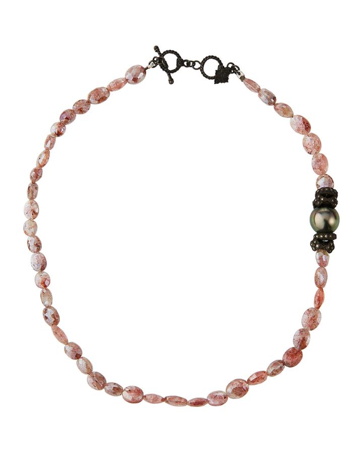 Moonstone Double-wrap Pearl Bracelet