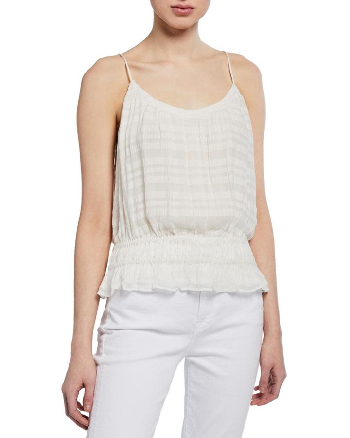 Smocked Scoop-neck Tank