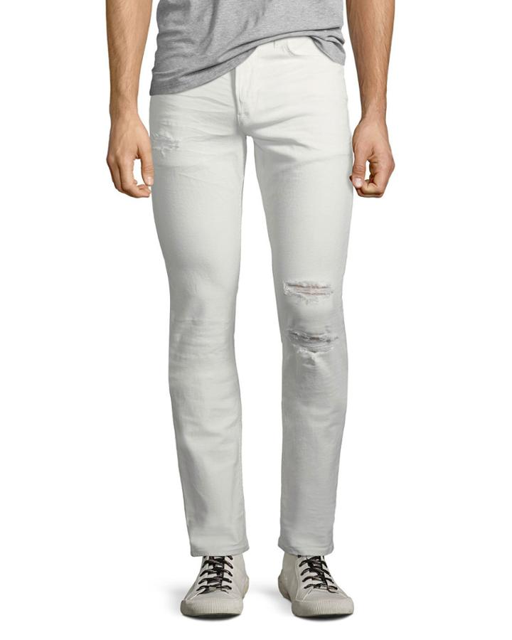 Men's Blake Slim-straight Distressed Jeans, Caution