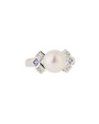 18k South Sea Pearl, Diamond & Sapphire Ring,