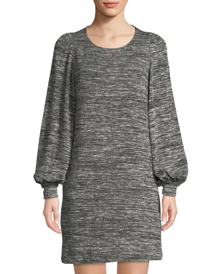 Full-sleeve Space-dye Knit Dress