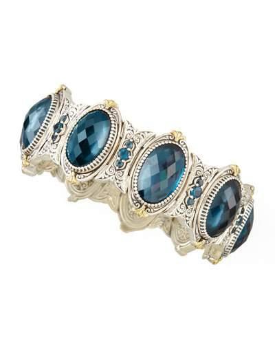 Thalassa Oval London Blue Topaz Station Bracelet