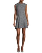 Sleeveless Slub Twill Fit-and-flare