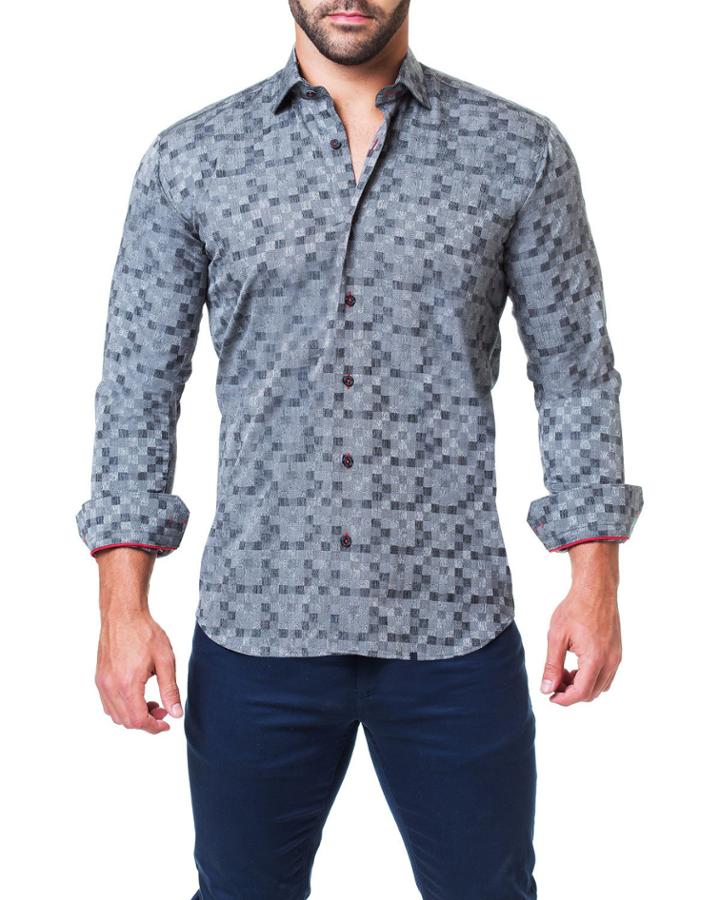 Men's Shaped-fit Fibonacci Domino Gray