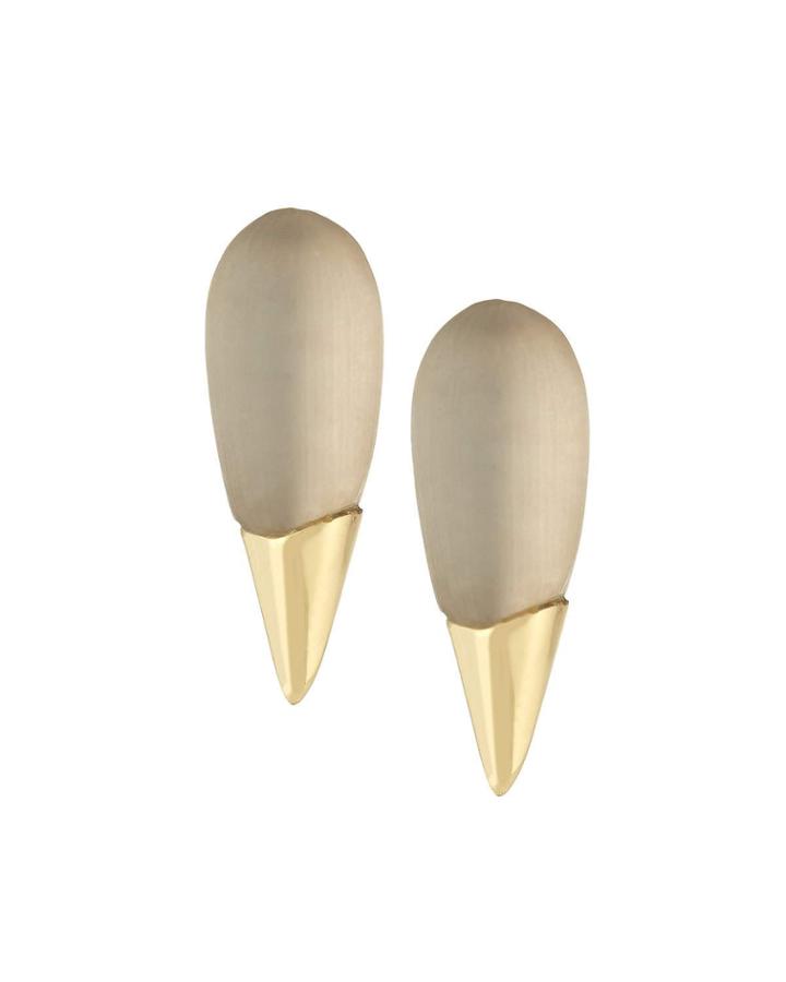 Liquid Metal Spike Stud Earrings, Two-tone
