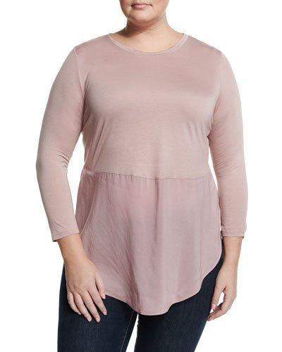 Mixed-media Long-sleeve Tunic,