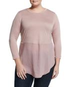 Mixed-media Long-sleeve Tunic,