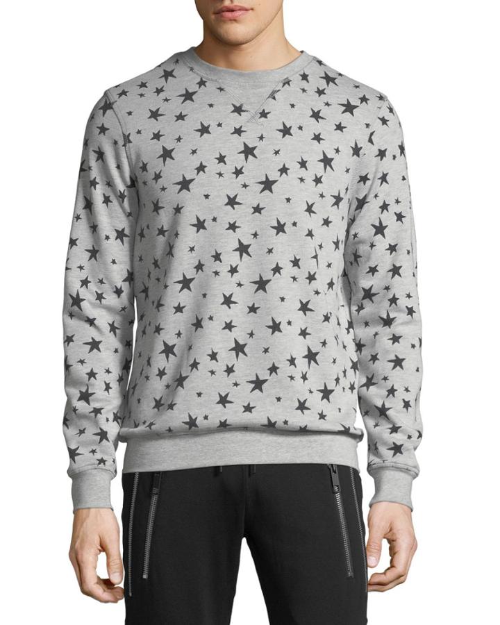 Men's Star-print Crewneck