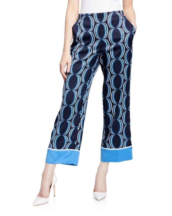 Ankle-length Silk-twill Pants