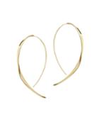 Fifteen 14k Gold Small Upside Down Twist Hooked On Hoop Earrings