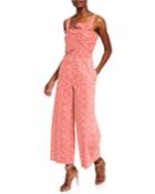 Malia Sleeveless Printed Bow Jumpsuit