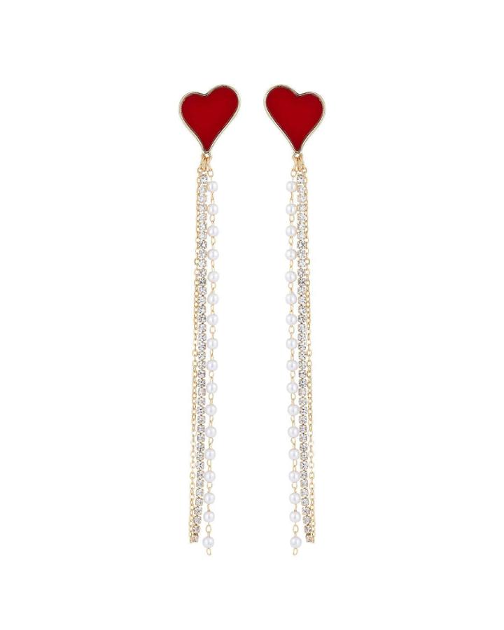 Heart & Chain Fringe Earrings