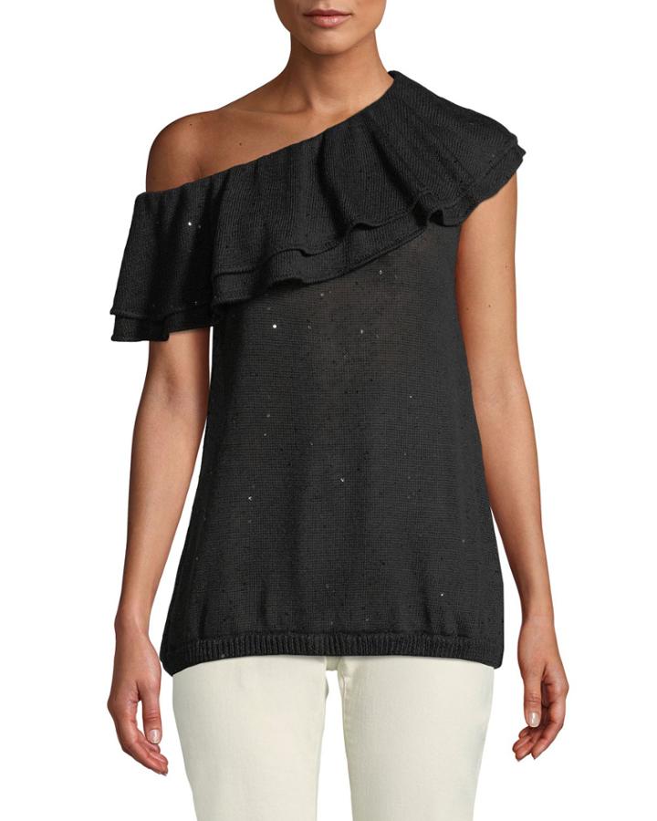 One-shoulder Sequined