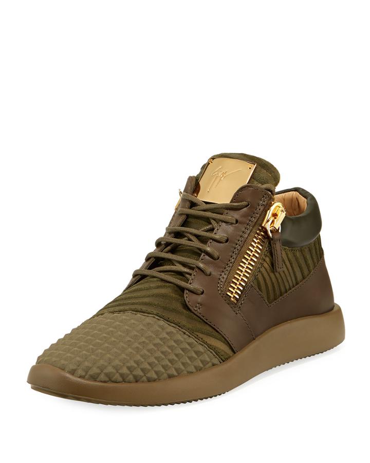Men's Metallic Neoprene & Leather Trainer