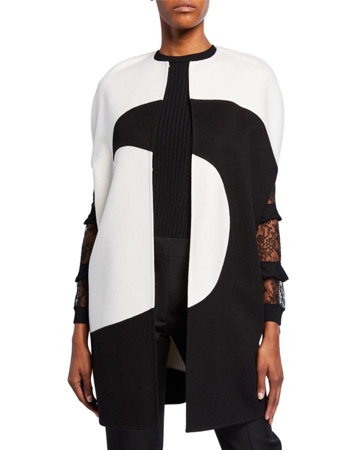 Draped Moon-print Cape