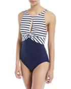 Channel Surfing Twist-front One-piece