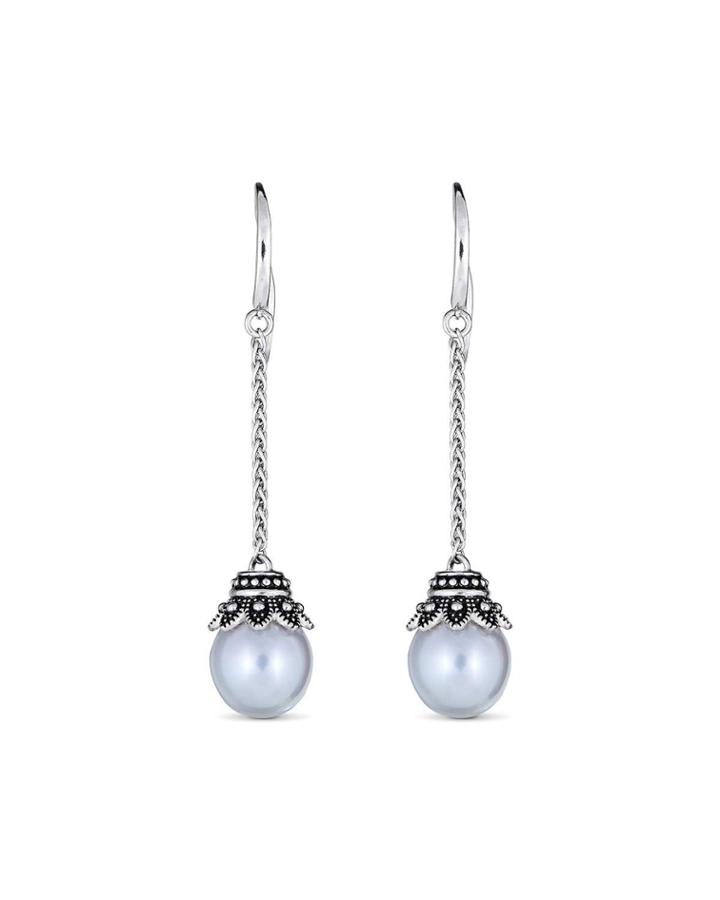 South Sea 11mm Pearl Dangle Earrings, White